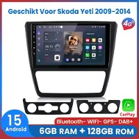AWESAFE 6+128GB Geschikt Voor Skoda Yeti 2009 t/m 2014 Autoradio - 8 Kern V1PRO - Draadloze Carplay/Android Auto - GPS Navigatie - 4G WIFI - Ondersteuning voor 4G SIM - 2009 2010 2011 2012 2013 2014