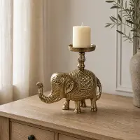 Hoppa! - Kaarsenhouder - Olifant - Goud - 22 x 10 x 22 (B x D x H)