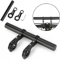 K&M Verlengstuk stuur fiets - 20cm aluminium zwart - extra houder