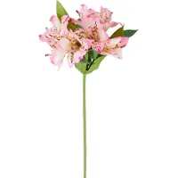 Easyplants | Kunstbloem Alstroemeria 47 cm roze/creme | Zijde | Nepbloemen | creme | Onderhoudsvrij | Kant-en-klaar