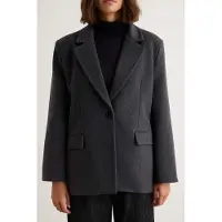Trendyol TRENDYOLMİLLA Dames Grijs Effen Lang Oversized Blazers