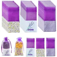 Dripio 30 lege lavendelzakjes, organza/linnen, 3 designs, donkerpaars