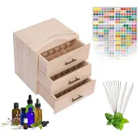 Dripio Houten doos voor etherische oliën, geschikt voor 90 flessen van 5-15 ml, aromatherapie-organizer