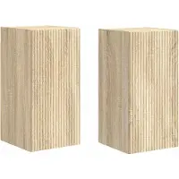 Merkloos Set van 2 Houten TV-Wandkasten voor Moderne Woonkamer