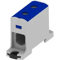 MOREK Doorvoerklem voor rail, 1-polig, aluminium/koper, 25.0-150.0 mm², 1000V AC / 1500V DC, universele klem, blauw