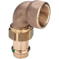 Viega Technologie voor pijpaansluitingen, Elleboogfitting Sanpress 2255 28mmxR 1, 90G, RG o Sil-br, fl., SC-Con. (Haakse aansluiting)