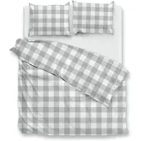 Zo! Home Dekbedovertrek Quattro-di-Lino Dove-Grey Katoen-240 x 200 / 220 cm | Lits-Jumeaux