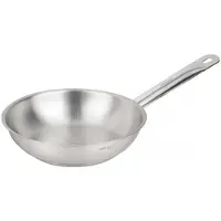 KINGHOFF - KH-2018 - Pan - Koekenpan met Stalen Handvat - Zonder Antiaanbaklaag - Inductie Geschikt - Hoge Temperatuur tot 240°C - Voor Vlees, Vis & Groenten - 21CT, RVS - Ø20 cm - Zilver