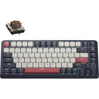 Keychron J1 QMK Draadloos Mechanisch Toetsenbord, 2.4 GHz en Bluetooth - Donkerblauw / RGB-achtergrondverlichting (uitwisselbare switches) / Brown