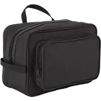 Kimood Toilettas Travelmaster - polyester - zwart - 25 x 11 x 17 cm - kinderen/volwassenen - make-up tasje - 5 liter