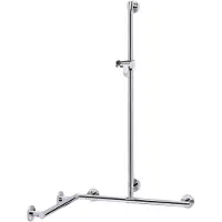 Keuco Plan Care - Handgreep met douchestang 80x126cm, met douchehouder, chroom 34915019611