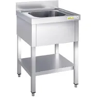 GOLDINOX RVS spoelbak 800x600 mm met 1 bak, model PREMIUM -