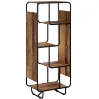 vidaXL Highboard Oud hout 60 x 37.5 x 144 cm Bewerkt hout