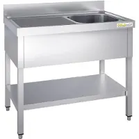 GOLDINOX RVS spoelbak 1000x700mm met 1 bak aan de rechterkant en een afwaterbak aan de linkerkant, PREMIUM kwaliteit -