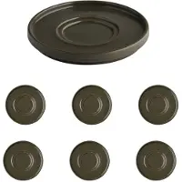 Aps The Grid Schoteltjes - Luxe Koffie Onderzetters - Schotelset - Bruin - Stapelbaar - 16 cm (6 Stuks)