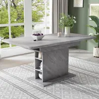 Merkloos Uittrekbare Eettafel met Betonnen Uiterlijk