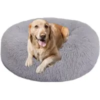Merkloos Donutvormig Huisdierbed voor Honden en Katten, Kalmerend en Zacht