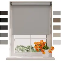 DTCH Rolgordijn Verduisterend - Easy Match - Licht Grijs - 180 x 190 cm - Rolgordijn zonder boren - Maten van 40 t/m 240 cm breed