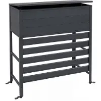 Mendler Aluminium bekleding voor airconditioning/warmtewisselaar -P94, afdekking opbergbox 110x96x43 cm ~ antraciet