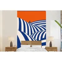 OEM Fotobehang, heuvels met strepen, blauw, 225 cm x 350 cm