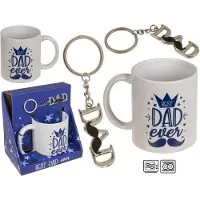Out of the blue Cadeau mok Best Dad Ever - incl sleutelhanger - vaderdag / verjaardag giftset - beste vader