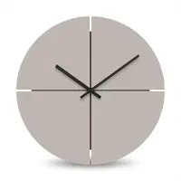 Dripio Wandklok, 40 cm, geruisloos, analoog, warmgrijs, MDF