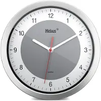 Dripio Kleine wandklok met quartz uurwerk, 20 cm, aluminium, zilver/wit/grijs