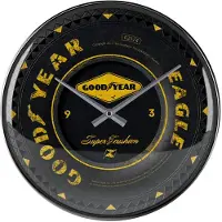 Dripio Retro wandklok, diameter 31 cm, Goodyear-wiel ontwerp, analoog, vintage