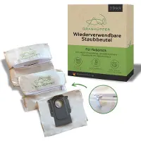 Dripio Stofzuigzakken, herbruikbaar, 3 stuks, geschikt voor Roborock S8+ en andere modellen.