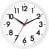 Dripio Wandklok 8 inch, analoge klok zonder tikgeluid, op batterijen, wit