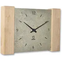 Dripio Tafelklok en wandklok, eikenhout en leisteen, 25x18x4 cm, quartz uurwerk