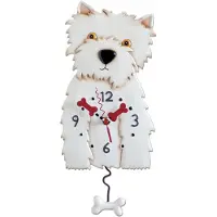Dripio Wandklok Westie, gemaakt van kunsthars, 36 cm, 2 stuks