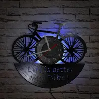 Dripio Wandklok van vinyl, fietsdesign, 30x30 cm, met LED-nachtlampje, een creatief cadeau