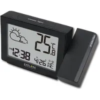 Dripio Projectiewekker met weerstation, radio, barometer, zwart