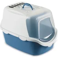 Stefanplast Cathy Easy Clean kattenbak met filter, blauw/wit, 56x40x40cm, 99702