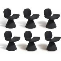AEA Stoelset, zwart, gestoffeerd, architectonisch, opvallend, comfortabel, elegant