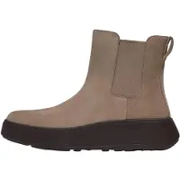 FitFlop Women F-Mode Suede Flatform Chelsea Boots Taupe-Schoenmaat 40