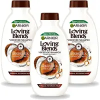 Garnier 3 x - Loving Blends - Shampoo - Kokosmelk & Macadamia - Normaal tot Droog Haar - 300 ml - Voordeelverpakking - 3 stuks