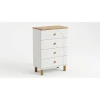 JVmoebel Stijlvolle witte commode, naturel kleur, Scandinavisch design, ladekast, Scandi-stijl