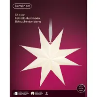 Lumineo , LED-ster voor het ophangen, 58 x 17 cm, warm wit licht, werkt op batterijen