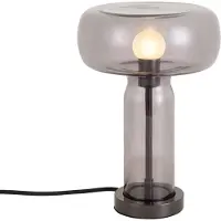 QAZQA Hotel chique tafellamp gunmetal met smoke glas - Amara