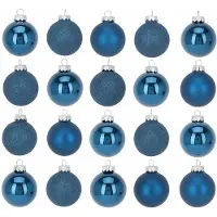 Home Styling Collection - Glazen kerstballen Ø 6 cm, 20 stuks, blauw