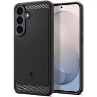 Spigen Hoesje Geschikt voor Samsung Galaxy S26 FE - Rugged Armor Case - Carbon Back Cover met Air Cushion - Matte Zwart