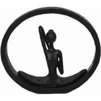 Home Styling Collection - Yoga figuur, h. 19,5 cm - zwart