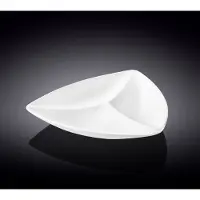 Wilmax Serveerblad 24 cm, 3-Vaks, Porselein Wit WL-992585/A
