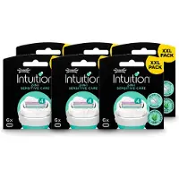 Wilkinson 6 x Intuition - Navulmesjes - 2 in 1 Sensitive Care - Voor Gevoelige Huid - 6 mesjes - Voordeelverpakking - 6 stuks