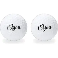 Wilson Golfballen I Love You Zwart - Valentijn Golf Cadeau - 2 stuks - - Bedrukte Golfballen