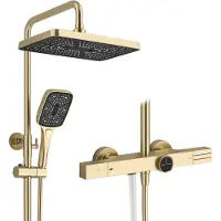 Dripio Thermostatische doucheset met regendouchekop, handdouche, 3 standen, 30x20 cm