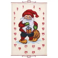 OEM Kruisstikset: Adventskalender met kerstman met lantaarn, 75x112 cm