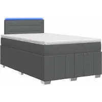 vidaXL Boxspringbed met matras, donkergrijs, 120 x 190 cm, gestoffeerd